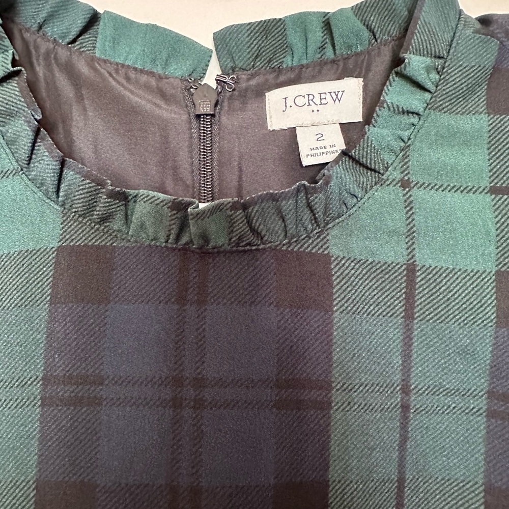 J. Crew Green and Blue Plaid Midi Dress - Picture 3 of 4